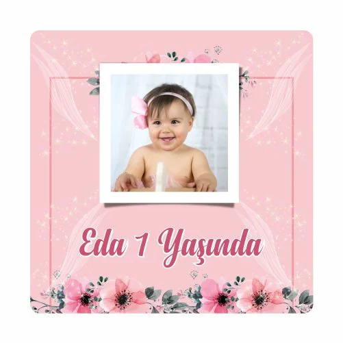 Çiçek Temalı Doğum Günü Magneti